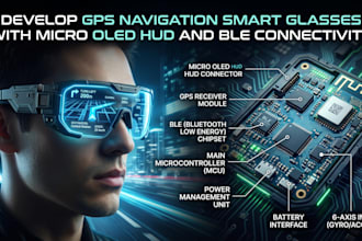 develop gps navigation smart glasses with micro oled hud and ble connectivity
