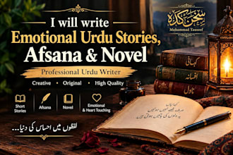 write emotional urdu story, afsana, and novel
