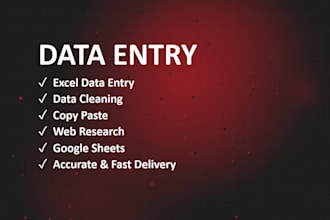 do data entry, data cleaning, excel formatting, web research