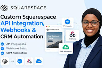 build custom squarespace API integration, webhooks and CRM automation