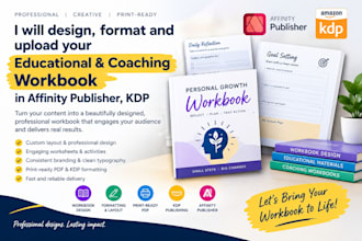 design format upload educational and coaching workbook in affinity publisher,kdp