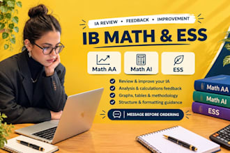 help you with ib math aa, ai, ia and ess ia