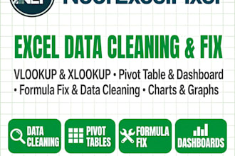 fix excel errors clean data and make pro dashboards in 24hrs