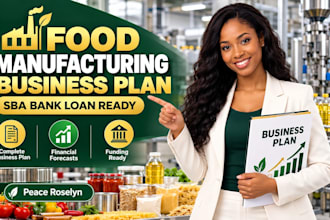 food manufacturing processing factory sba bank loan business plan funding plans