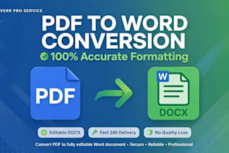 convert PDF to word excel and image to text typing