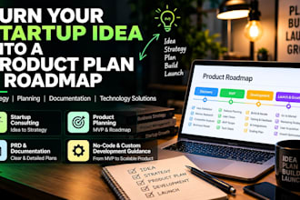 turn your startup idea into a product plan and  roadmap