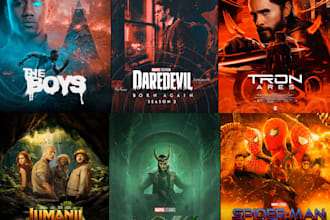 do eyecatching poster design for u esport, movie, social media, book etc