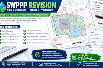 swppp revision stormwater plan revision city review comments drainage compliance