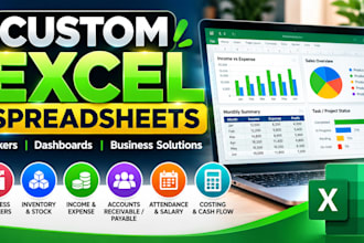 create custom excel spreadsheets business trackers and dashboards