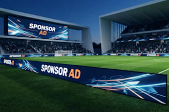 create perimeter led wall football stadium ads jumbotron animation sponsor ads