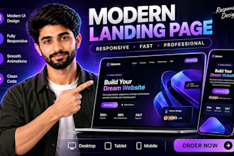 create a modern responsive landing page