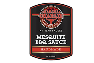 create product label logo for artisan barbecue sauce