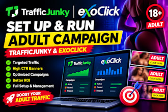 set up traffic junky and exoclick campaign for adult page