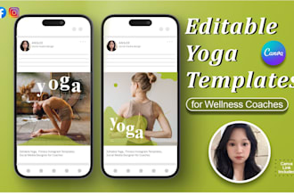 editable yoga instagram templates for wellness coaches
