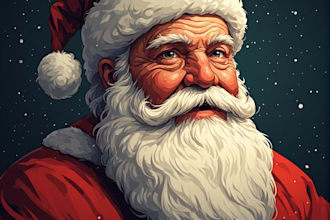 create a cute and creative santa claus character