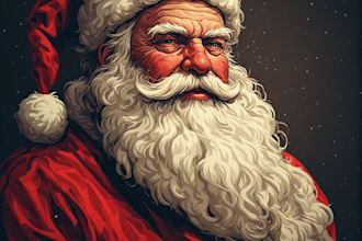 design a festive santa claus portrait