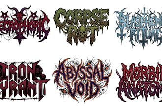 do death metal, death metal, black metal and war metal logo