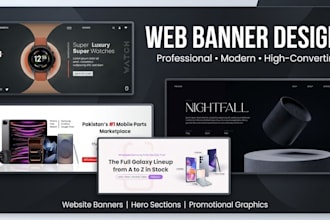 design modern website banner shopify header and hero image