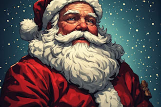 draw a realistic santa claus portrait