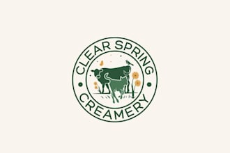 design cheerful and smart dairy farm logo