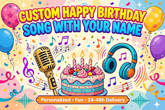make custom happy birthday song with your name and music