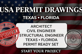 usa architect city permit drawings in texas florida as civil structural engineer