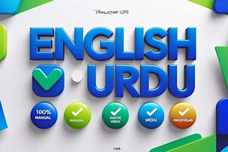 translate english to urdu manually with native proofreading