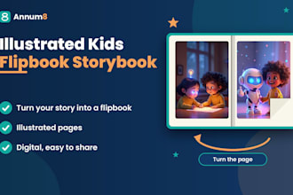 create an illustrated childrens storybook as a digital flipbook