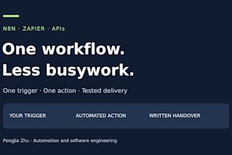 build one n8n zapier or API automation workflow