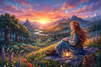 create a beautiful digital illustration