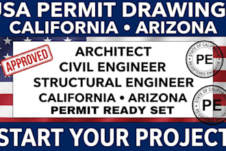 usa architect permit drawings in california arizona as civil structural engineer