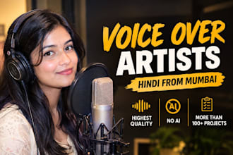 provide you professional hindi voice overs from industry