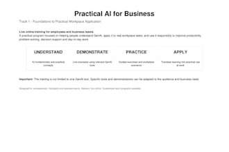 provide practical ai training for business and professionals