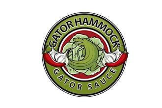 make eye catching logo for the gator hammock hot sauce brand