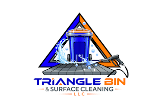 do creative triangle bin cleaning  logo design