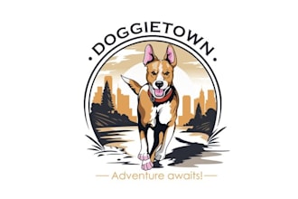 design premium cute classy dog business logo