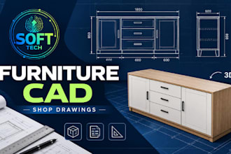 furniture cad, fixture shop drawings, woodworking plan, cabinet shop drawing