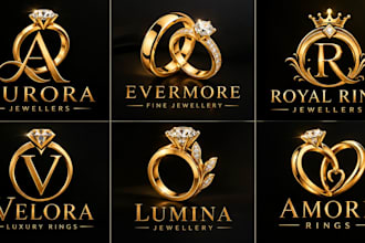 design a professional jewelry, luxury, wedding, beauty, fashion gold ring logo