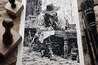 design engrave and print a professional linocut project