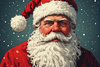 design a festive santa claus portrait