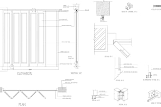 wooden sliding folding door details, install door jamb, window frame and panels