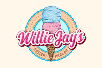 design food truck ice cream parlor logo