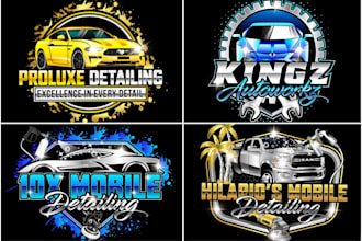design auto detailing, automotive, mobile detailing, auto repair, car wash logo