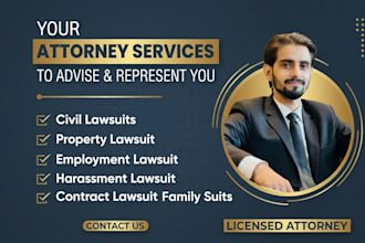 be your civil lawyer in property, family and criminal matters