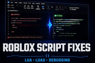fix debug roblox scripts in lua roblox full game development