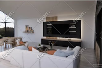 do any architectural interior design with realistic 3d rendering