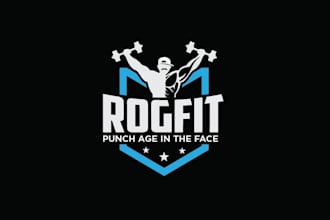 design classic gym fitness brand logo