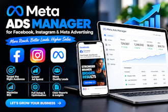 be your meta ads manager for your facebook  instagram and meta ads marketing