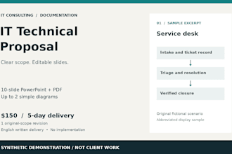 create a 10 slide IT technical proposal presentation