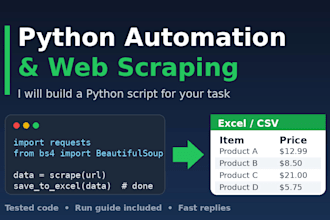 build a python script for web scraping and task automation